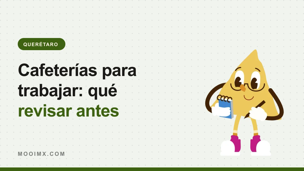 Ilustración de la mascota de MOOI con una libreta