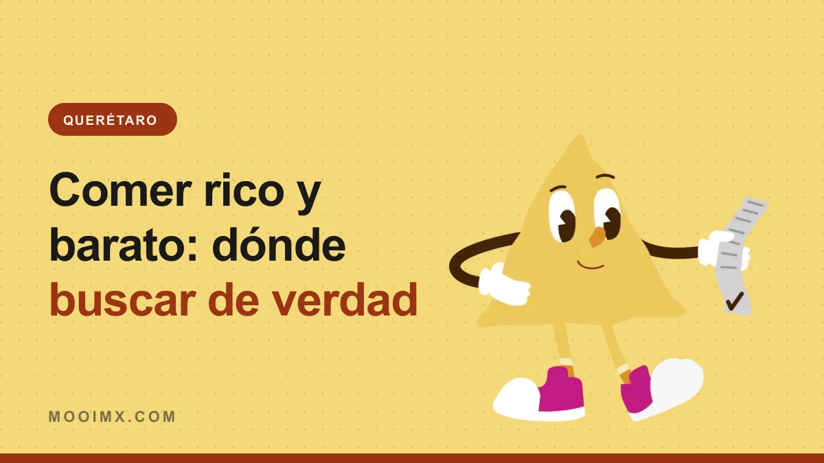 Ilustración de la mascota de MOOI con un recibo