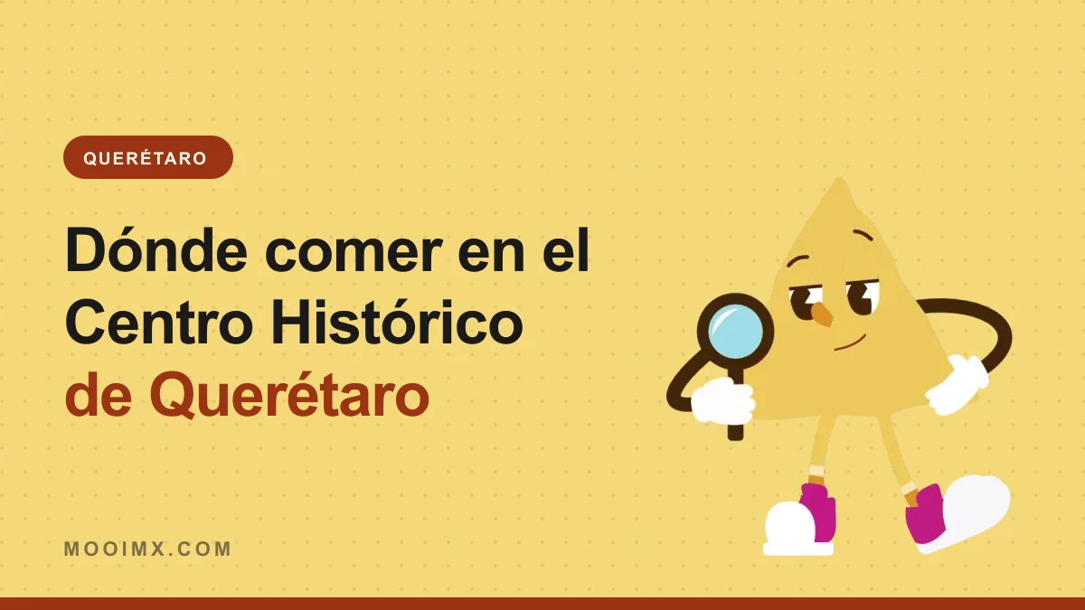 Ilustración de la mascota de MOOI con una lupa