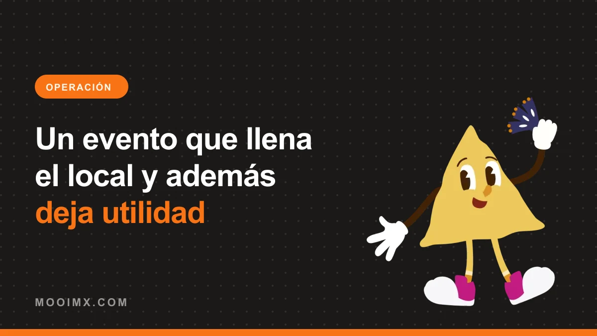Ilustración de la mascota de MOOI sosteniendo boletos