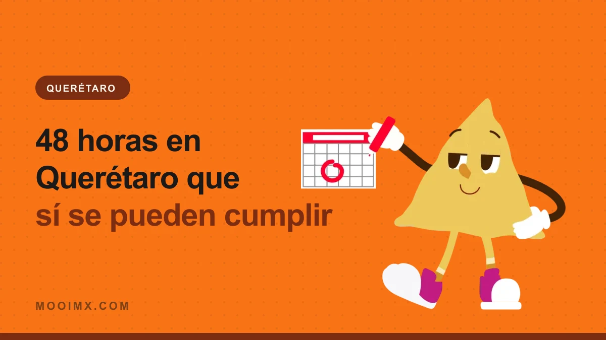 Ilustración de la mascota de MOOI con un calendario
