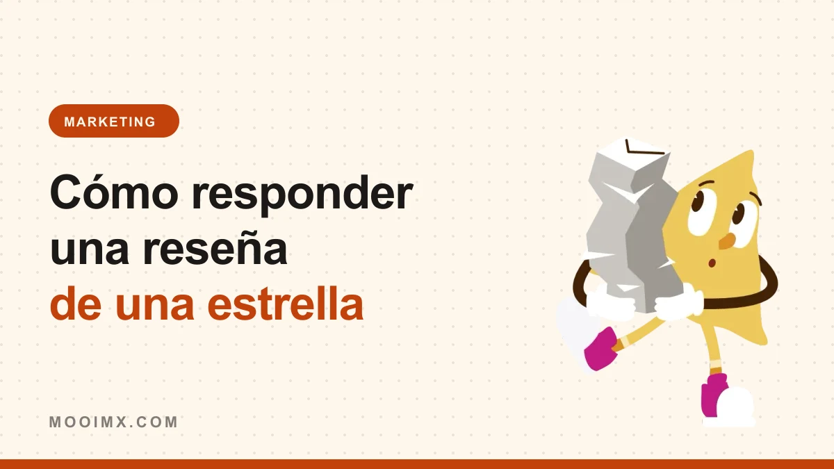 Ilustración de la mascota de MOOI con una carta